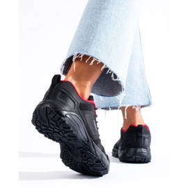 DK ženske trekking cipele, crne i crvene crno 1