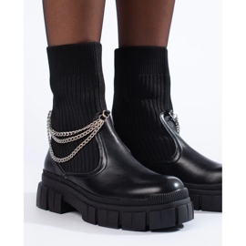 Crne ženske radničke čizme sa čarapama crno 1