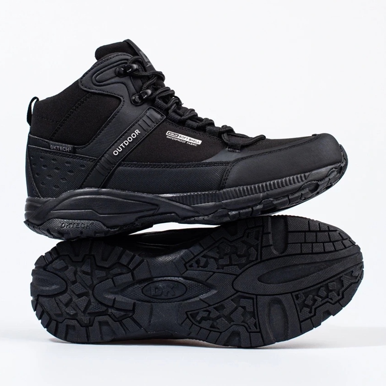 DK muške trekking cipele na vezanje s visokim gornjištem crna 2