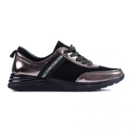 Sive sportske cipele od prirodne kože crna 1