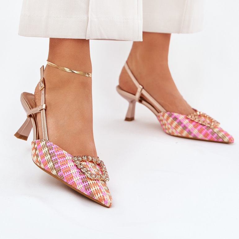 Visoke potpetice s ukrasom i zastarjela peta od šampanjca višebojan 2