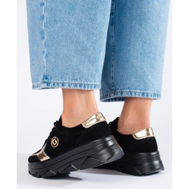 Udobne ženske kožne tenisice crna 1