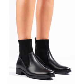 Gležnjače na navlačenje s ravnom petom crno 2