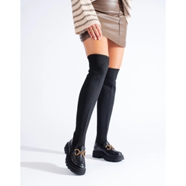 Crne ženske čizme sa fleksibilnim gornjištem crna 1