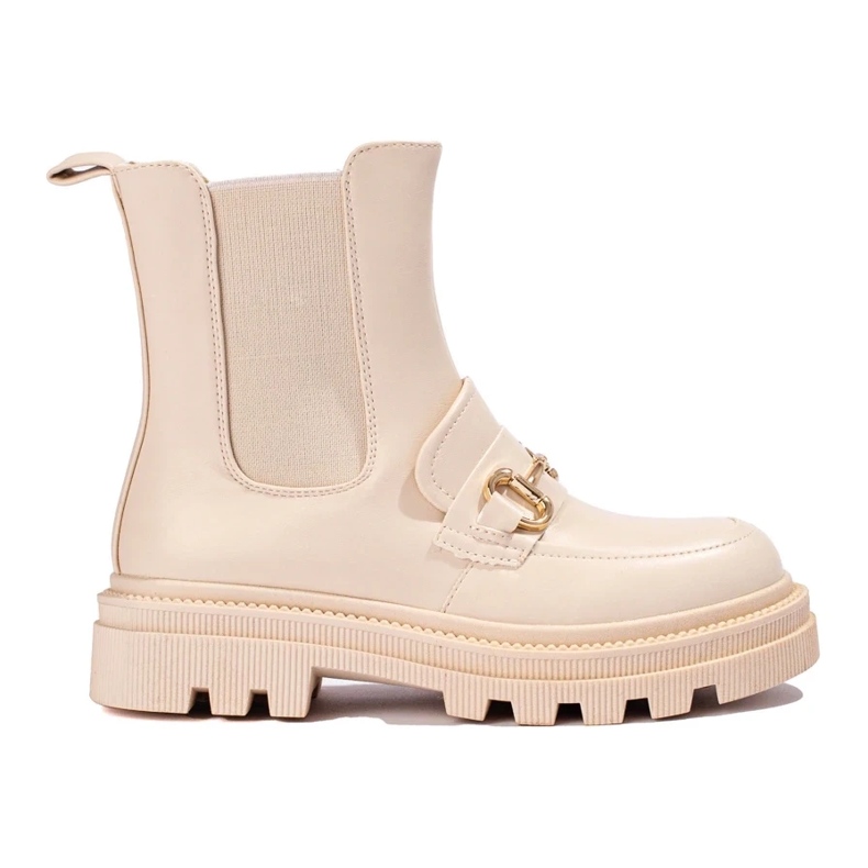 Bež ženske Chelsea čizme na platformu 2