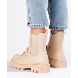 Bež ženske Chelsea čizme na platformu 1
