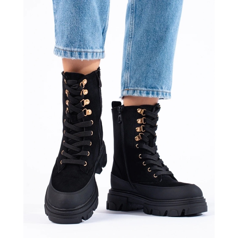 W. Potocki Ženske crne radnice na platformi Potocki crno 1