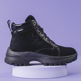 Crne čizme za djevojčice s debelim potplatom crna 1