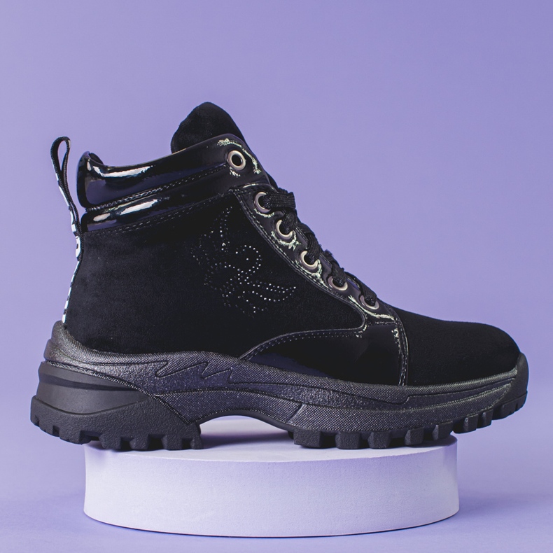 Crne čizme za djevojčice s debelim potplatom crno 1