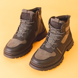 Muške zimske čizme izolirane krznom siva 1