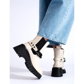 Ženske Chelsea čizme s lancem bež 1