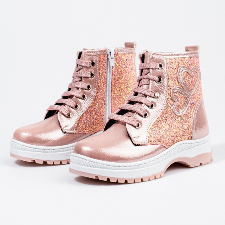 W. Potocki Čizme za djevojčice sa svjetlucavim Potocki ružičasta 2