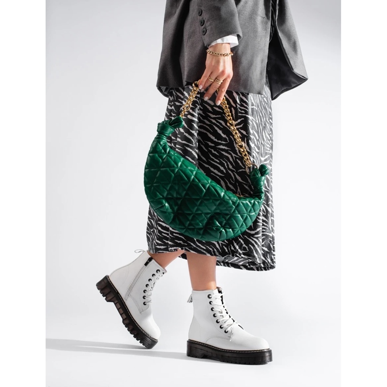 Ženske bijele čizme na vezanje Big Star KK274536 bijela 2