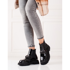 Ženske kožne čizme na platformu crno 2