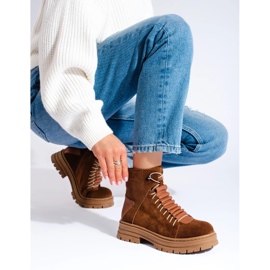 Smeđe kožne čizme smeđa 2