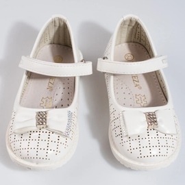 Ažur balerinke za djevojčice Vinceza bijele bijela 2