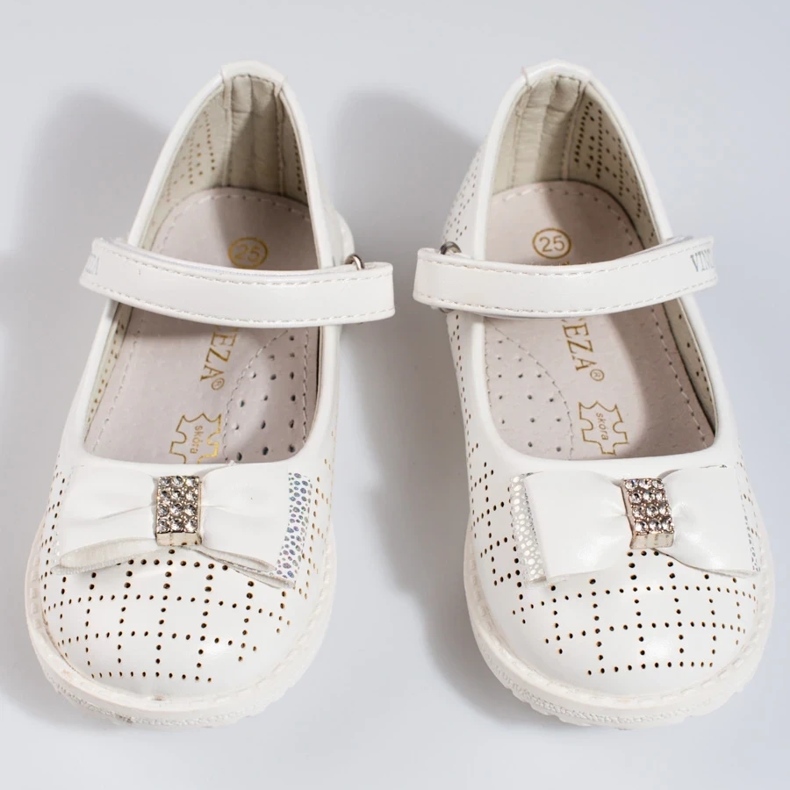 Ažur balerinke za djevojčice Vinceza bijele bijela 2