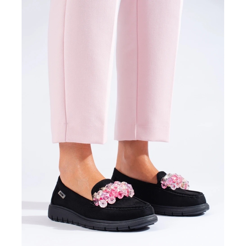 Ženske mokasine s platformom Shelovet antilop crna 1