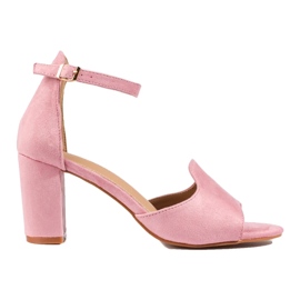 Ženske ružičaste sandale na postu W. Potocki ružičasta 1