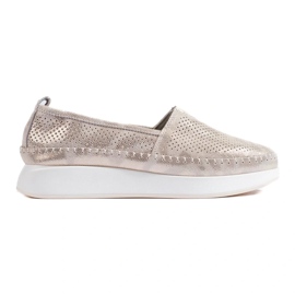 Shelovet zlatne kožne otvorene cipele zlatna 1