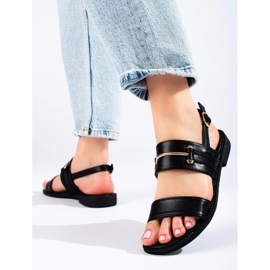 W. Potocki Ženske crne sandale sa zlatnim ukrasima marke Potocki crno 2