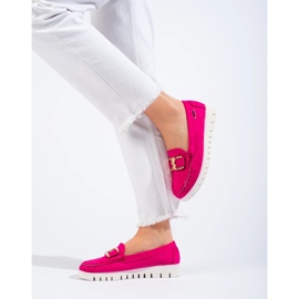 Mokasine od brušene kože na debelom potplatu ružičaste boje Shelovet ružičasta 1