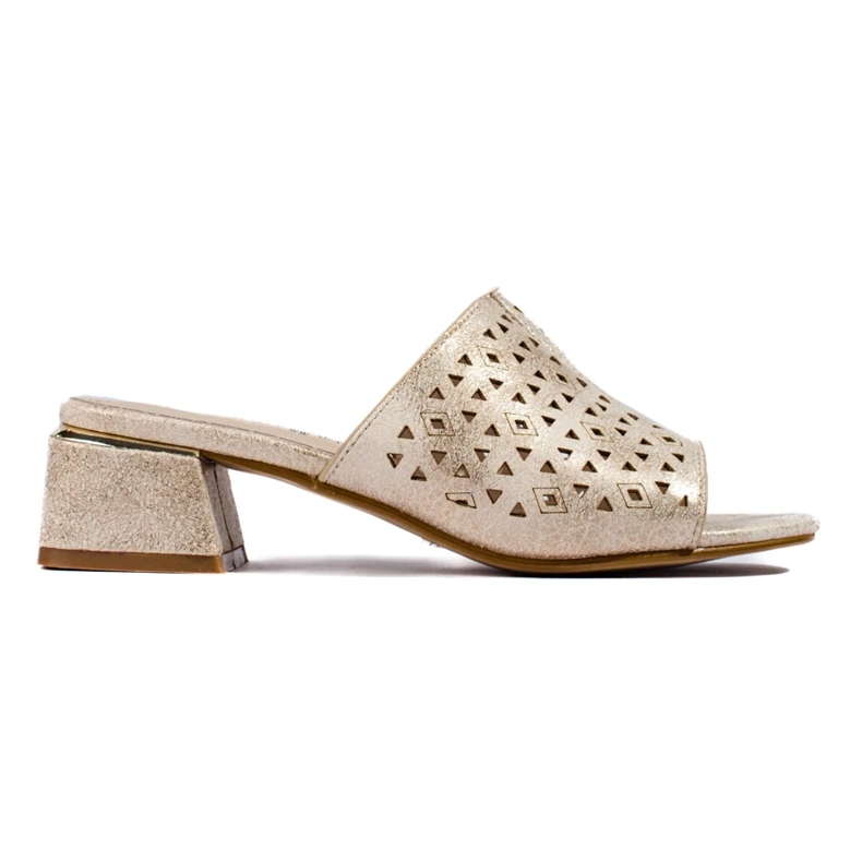 Openwork Golden Flip Plops na niskom metalnom postu zlatni 2