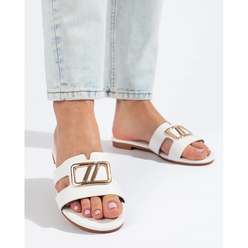 Elegantne ženske papuče Shelovet bijele boje bijela 1