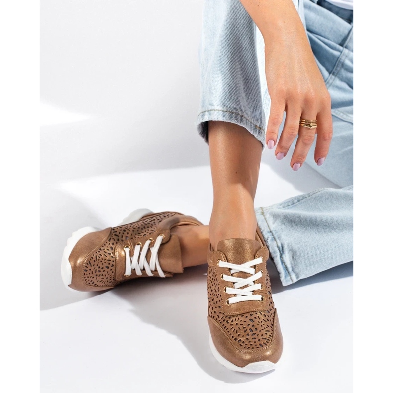 Ažur tenisice sa skrivenim klin Shelovet smeđe smeđa 1