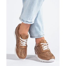 Ažur tenisice sa skrivenim klin Shelovet smeđe smeđa 2