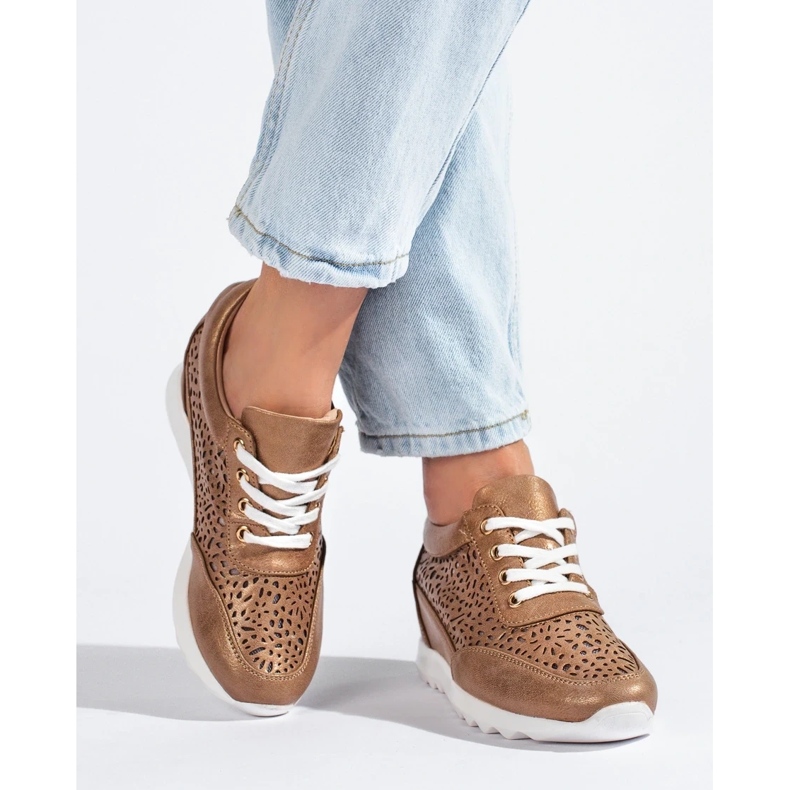 Ažur tenisice sa skrivenim klin Shelovet smeđe smeđa 2