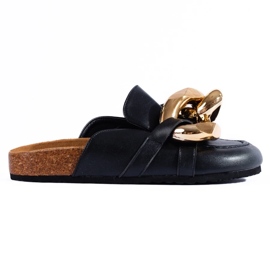 Crne tobogane s velikim Shelovet lancem crno 2