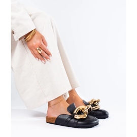 Crne tobogane s velikim Shelovet lancem crna 1