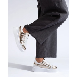 Zlatno-bijele tenisice s visokom platformom iz Sheloveta bijela 2