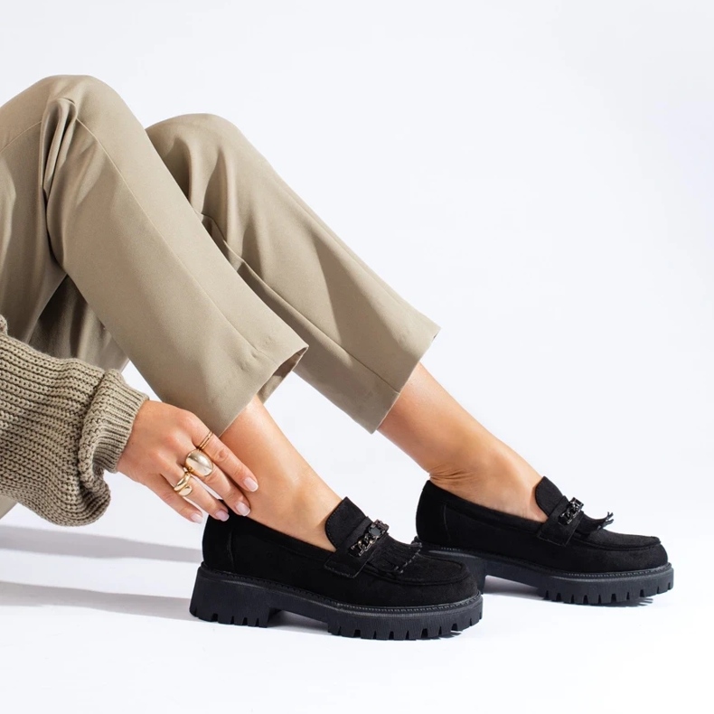 Shelovet ženske natikače od crne antilop kože crna 2