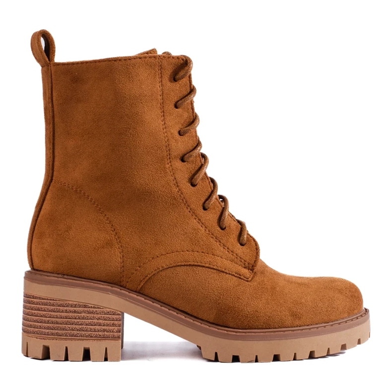 Shelovet smeđe ženske gležnjače na vezanje smeđa 2