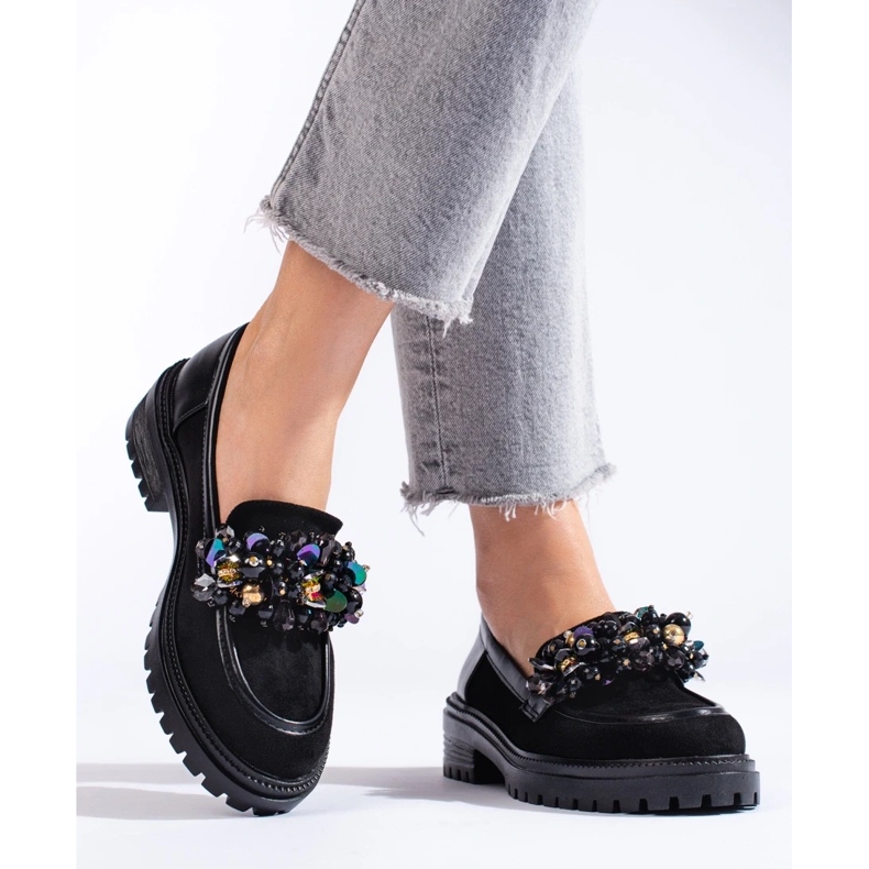 Ženske crne natikače od brušene kože iz Sheloveta crna 2