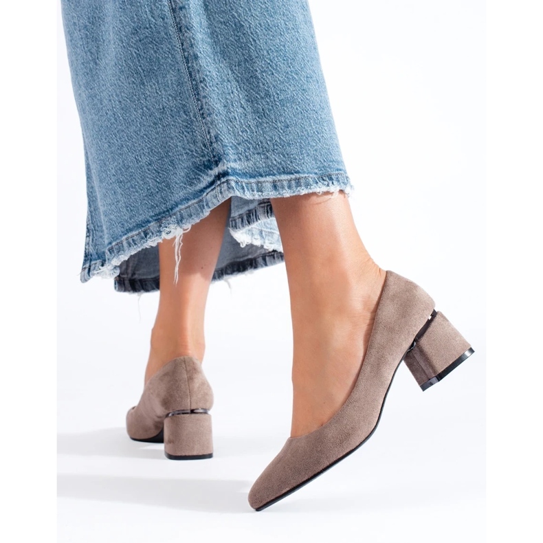 Bež cipele s niskom petom od antilopa Shelovet 1