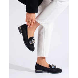 Crni ženski lordovi s kristalima Shelovet crna 2