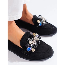 Crni ženski lordovi s kristalima Shelovet crna 1