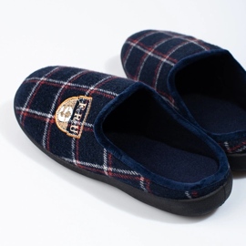 Shelovet muške tamnoplave karirane papuče plava 1