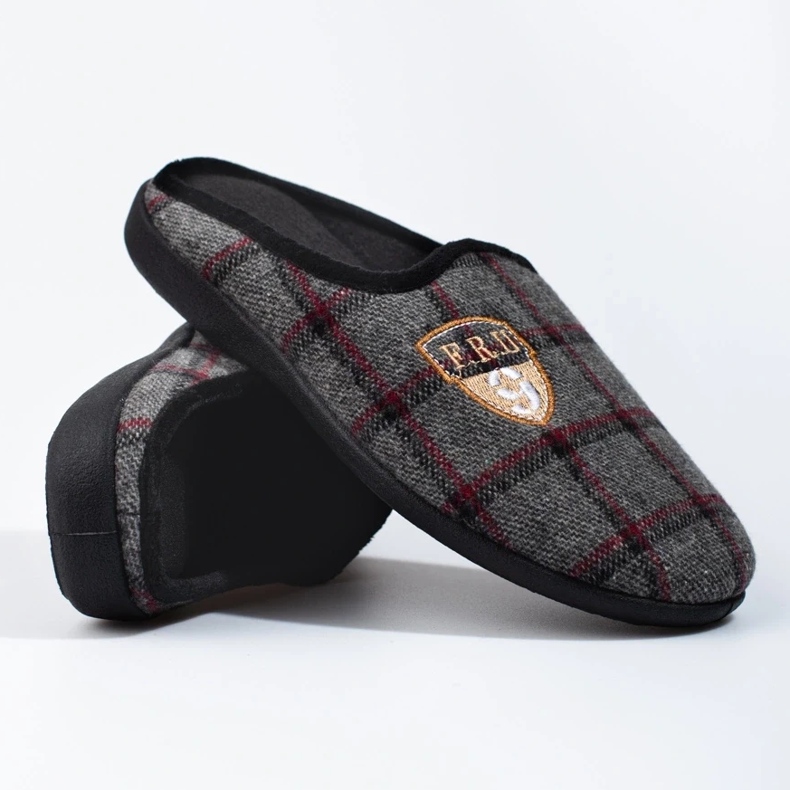 Shelovet muške sive kockaste papuče siva 1