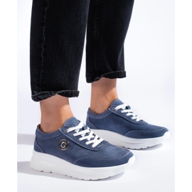 Plave kožne sportske cipele plava 2