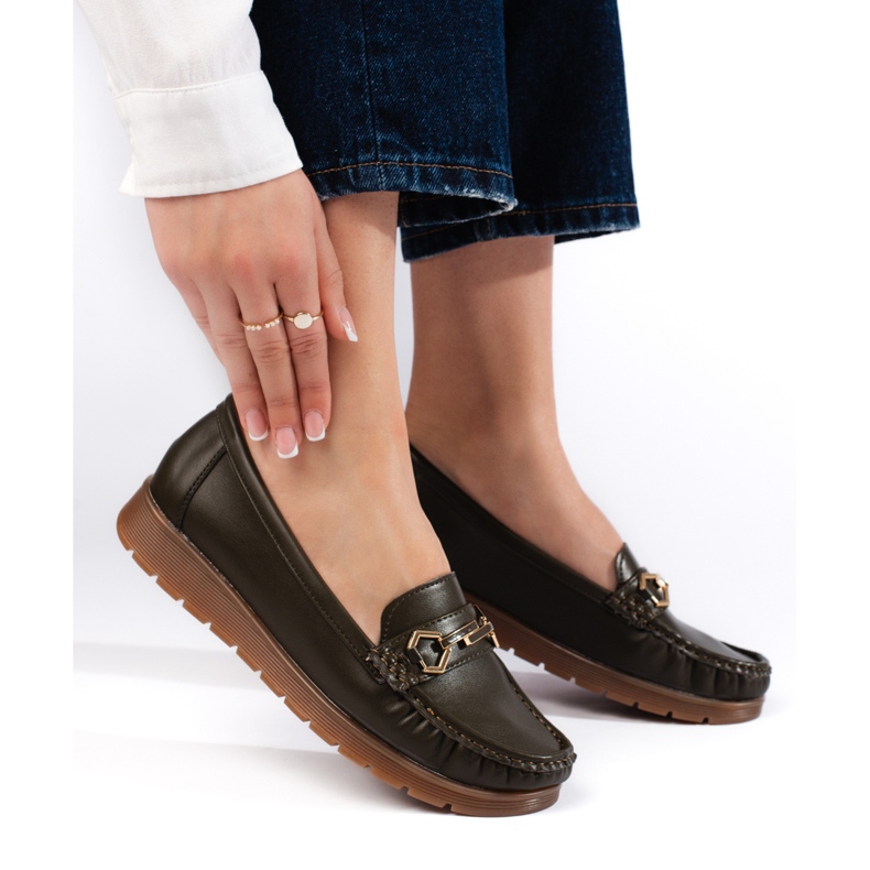 Udobne ženske tamno zelene mokasine zelena 2