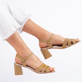 Ženske zlatne svjetlucave sandale zlatna 2