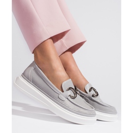 Goodin Sive ažur ženske mokasine siva 2