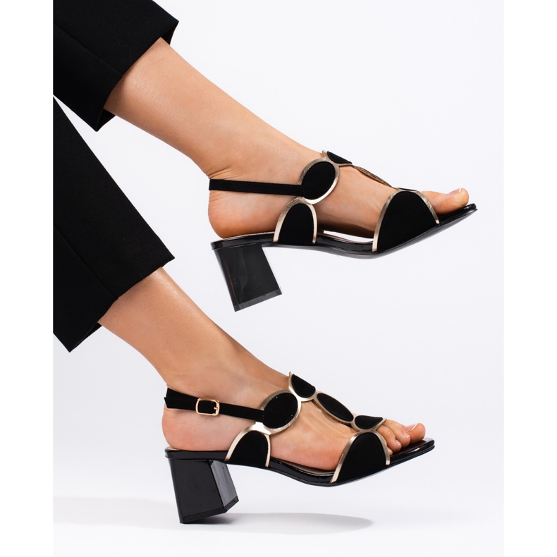 Goodin Crne ženske sandale sa kopčom crno 2