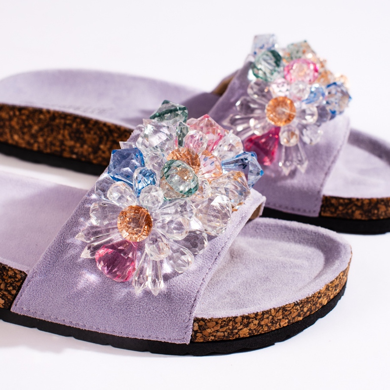 Ženske ljubičaste japanke od brušene kože ljubičasta 2