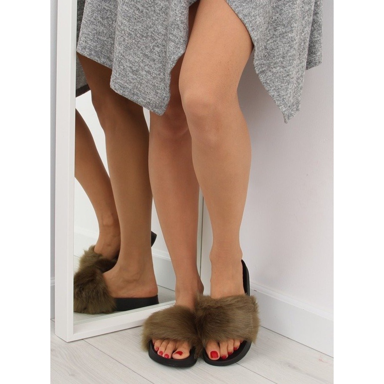 Zelene krznene papuče S36 zelene zelena 1