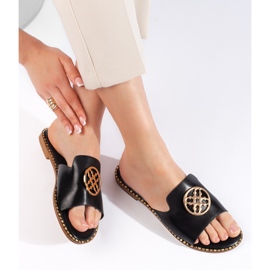 Crne ženske ravne tobogane crna 2